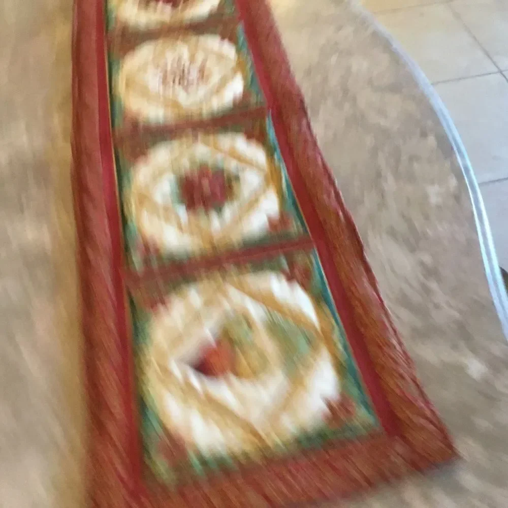 NWT. Hand Crafted Gorgeous Metallic Quilted Holiday Runner.  REVERSIBLE